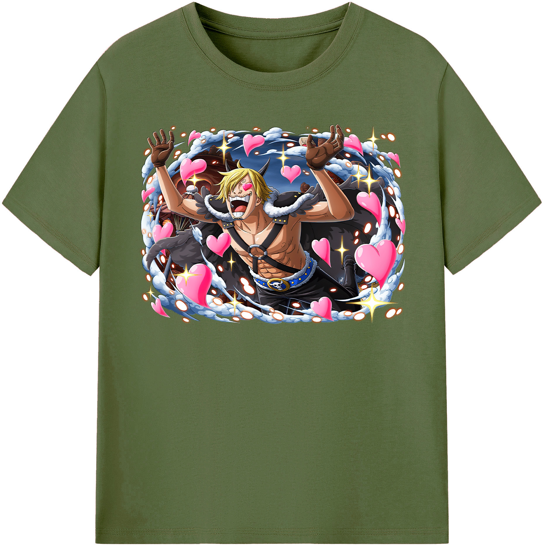 ワンピース サンジ ONE PIECE Sanji 綿100％半袖Tシャツ（フロントプリント）